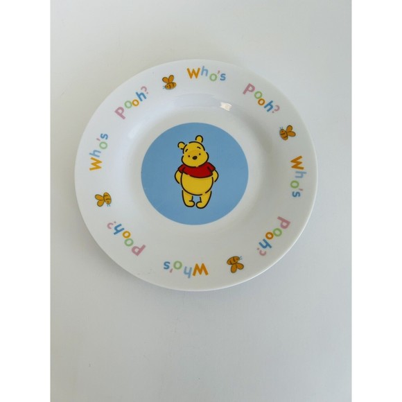Who's Pooh? Plate Set 6 1/2" Child's Plate-Porcelain Retired Pooh Figurine-Used - Picture 2 of 13